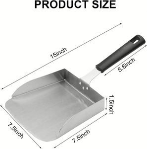 Spatule de cuisson personnalisée pour smash burger en acier inoxydable, pour gril et plaque chauffante, pour déplacer les aliments - Product Image 2