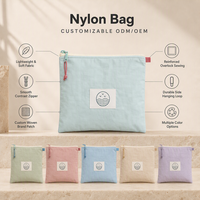 Pochette légère en nylon à fermeture éclair, organiseur de câbles, pour voyage, quotidien, plage, personnalisable ODM OEM