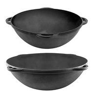 Pot en fonte isolé à Double poignée avec couvercle, 8 w, plats en fonte, grande bouche, four robuste, 12 L