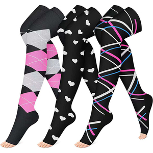 Chaussettes de compression au-dessus du genou, <span class=keywords><strong>bas</strong></span> de contention cuissardes pour femmes et hommes, idéales pour le travail, le sport, la gym, la course, la randonnée et le cyclisme - Product Image 1