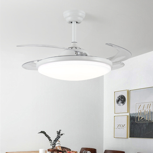 Silent BLDC Motor 42 Inch Retractable Blade <b>Ceiling</b> Fan with 3 Color Temperature LED and Smart Remote Control - Bedroom - Product Image 4