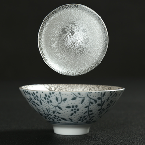 Taza <span class=keywords><strong>de</strong></span> Té <span class=keywords><strong>de</strong></span> <span class=keywords><strong>Plata</strong></span> <span class=keywords><strong>de</strong></span> Ley Personalizada, Taza <span class=keywords><strong>de</strong></span> Té <span class=keywords><strong>de</strong></span> Porcelana Hecha a Mano con Interior Dorado en <span class=keywords><strong>Plata</strong></span>, Tazón <span class=keywords><strong>de</strong></span> Té Kung Fu Cónico Tradicional - Product Image 4