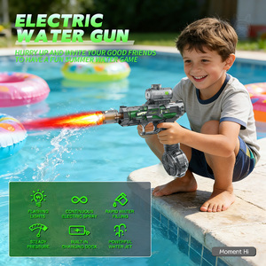 Neue Farbige Sommer-Outdoor-Strand-Sport-Party Transparente Grüne Plastik-Elektro-Wasserpistole mit Licht für Kinder - Product Image 3