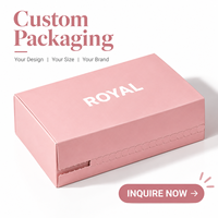 Boîte d'expédition pliable en carton ondulé rigide rose avec logo personnalisé, bande de déchirement, pour montres de luxe, commandes e-commerce