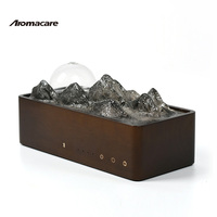 Diffuseur d'arômes Aromacare sans eau, rechargeable par batterie, en bois et verre, paysage au lever du soleil, nébuliseur d'huiles essentielles