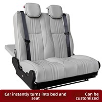 Siège-lit triple pliable pour camping-car avec revêtement en cuir PVC éponge, structure en acier, installation rapide, pour conversion de fourgon