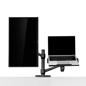 OL-3L PRO đa phương tiện 32inch LCD Monitor Máy tính để bàn đứng Dual ARM + 17 "máy tính xách tay núi đứng bảng chuyển động đầy đủ suporte Monitor chủ - Product Image 5