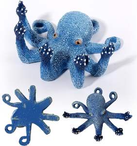 Blauw Gloeiende Vingers <span class=keywords><strong>Octopus</strong></span> <span class=keywords><strong>Aquarium</strong></span> Ornament Kunstmatig Zeeleven Verbeteren Visuele Aantrekkingskracht Gemaakt Van Hars - Product Image 6