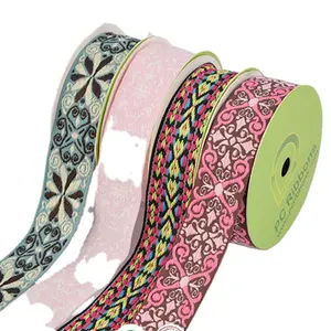 100% cotone ricamato tessuto jacquard ribbon