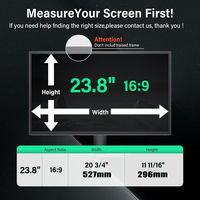 23.8''[16:09](527mm*296mm) Filter Layar Privasi Komputer Anti Silau Anti Mata-mata Film Pelindung Dapat Dilepas Dapat Digunakan Kembali