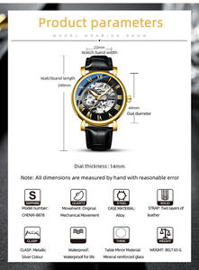 50 Pièces OEM Montre-bracelet mécanique automatique Chenxi 8878 avec cadran personnalisé, squelette, mode, pour hommes, Reloj Montre Hommes - Product Image 3