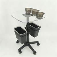 Chariot à roulettes pour outils d'extension capillaire avec plateau à peignes, porte-outils et bacs suspendus pour salon et tatouage