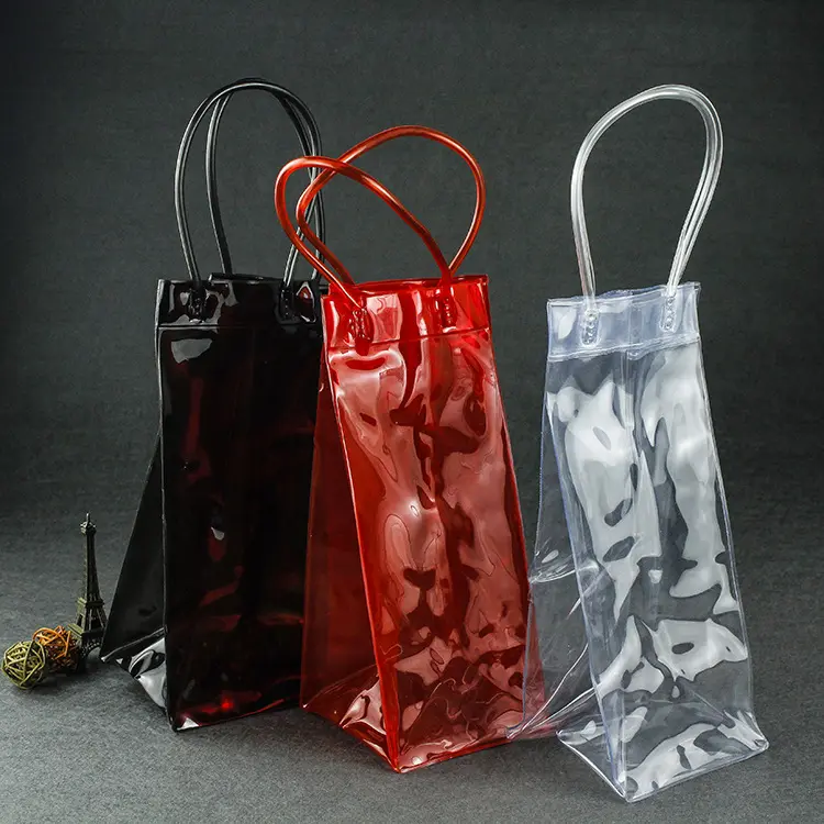 Wholesale Party Multiple PVC Wine Beer Champagne Drink Cooler Chiller Pouch Wine Bottle Ice Bag For One Bottle