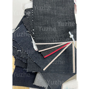 16OZ nero rosso Selvedge <span class=keywords><strong>Denim</strong></span> da uomo aderente dritto HR punto catenina con bottone-fly con punto a catena orlo Vintage in <span class=keywords><strong>Denim</strong></span> grezzo a gamba larga Sihouete - Product Image 3