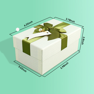 Caja de cartón con logotipo personalizado verde de lujo de fábrica con tapa de lazo, embalaje de papel blanco Perfume <span class=keywords><strong>Crema</strong></span> para los ojos regalos cosméticos faciales - Product Image 2