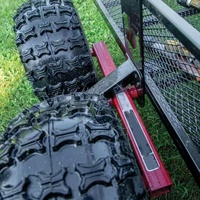Remorque basculante pour tondeuse à gazon, capacité de charge 450 kg – Chariot de jardin robuste, chariot à benne, brouette basculante, camionnette à 4 roues