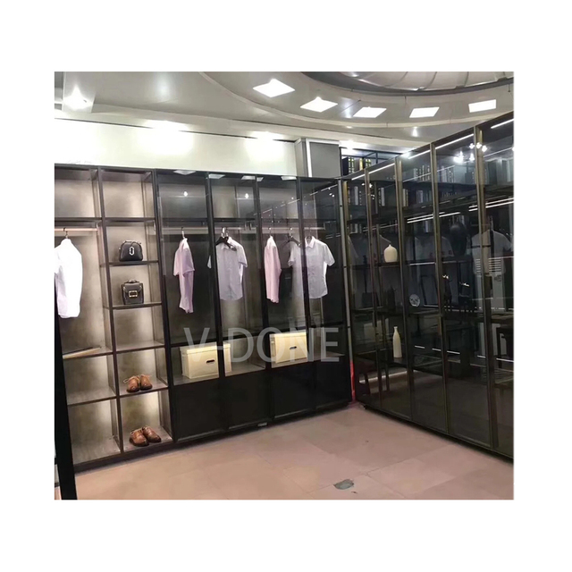 Living Room Led Lights Collectibles Aluminum Cabinet Display Cabinet Commercial Custom Design Glass showcase Display Cabinet