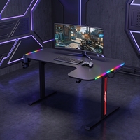 Escritorio de juegos con luz LED RGB grande y moderno, mesa de esquina de Metal en forma de L, mesa de Juegos de ordenador de escritorio moderna