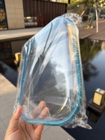 Lot de 6 étuis rigides transparents à fermeture éclair, pochettes organisatrices pour sacs à couches, étuis rigides transparents à fermeture éclair, boîte de rangement en PET