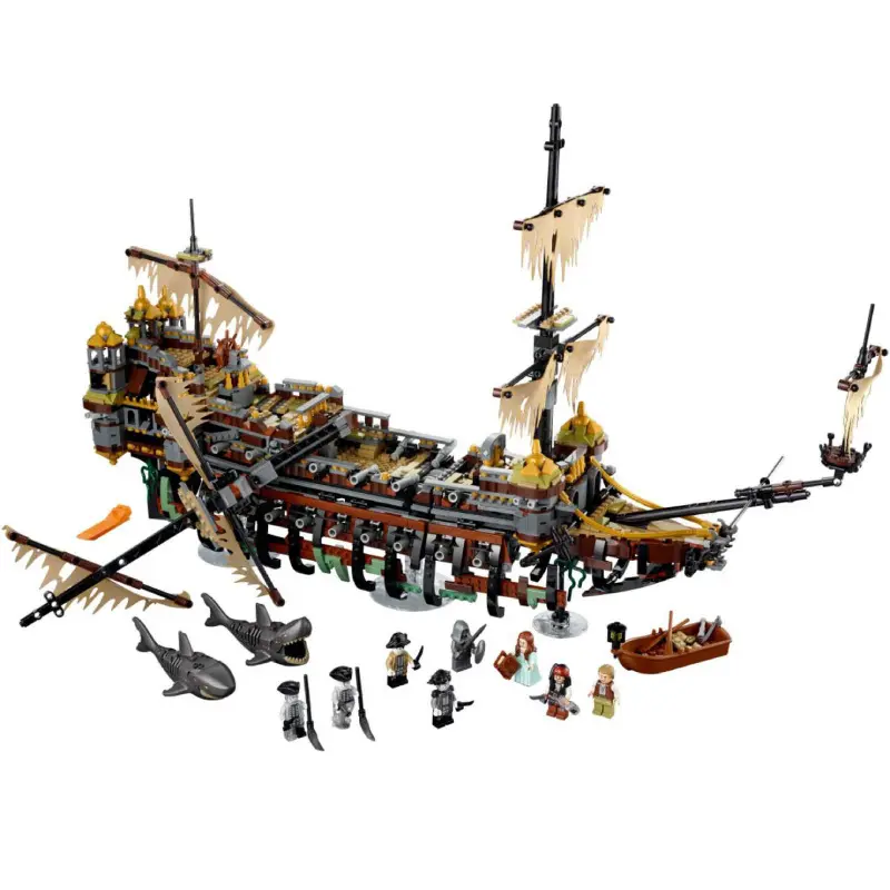 Yaratıcı 2372 adet karayip korsan gemisi serisi sessiz Mary gemiler modeli oyuncak inşaat blokları çocuk hediyeler için
