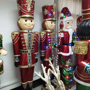 Navidad Résine Artisanat Ornements Grand LED Musical Santa Sleigh Batteur <span class=keywords><strong>Soldat</strong></span> Lumineux 6ft Noël <span class=keywords><strong>Casse</strong></span>-<span class=keywords><strong>Noisette</strong></span> avec Musique - Product Image 1