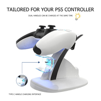HBP-253 double contrôleur chargeur support pour Sony PS5 manette de jeu manette sans fil chargeur Dock berceau refroidissement ventilateur support accessoires
