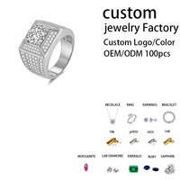 Bague de luxe pour homme, style européen et américain, en argent sterling 925 avec moissanite VVS 3 carats, certifiée GRA, vente en gros directe usine