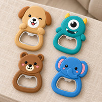 Ouvre-bouteille en PVC personnalisé, dessin animé, caoutchouc souple, moulé 2D 3D, insert métallique intégré, cadeau promotionnel