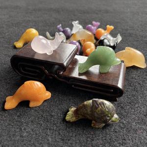 Venta al por mayor Natural tallado a mano verde Aventurina delfín cuarzo transparente ballenas para <span class=keywords><strong>la</strong></span> decoración de meditación - Product Image 6