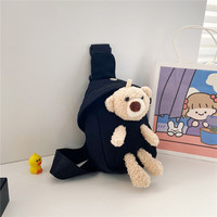 Mini sac à bandoulière en peluche pour enfants, sacoche de poitrine en toile, design ours mignon, fille et garçon, nouvelle collection