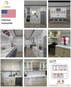 خزانة مطبخ مخصصة من cbmmt ، خزائن مطبخ حديثة من الخشب الرقائقي بالكامل ورنيش - Product Image 6