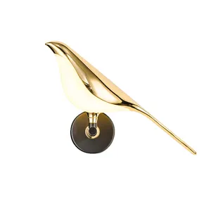 Led Bird Shape Wall Lamps Minimalist Wall Bird Lamp Gold Modern Bird Wall Lamp Creative Design