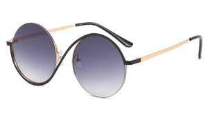 Gafas con Protección Anti Luz Azul y UV400, Montura Metálica Media Nueva y Lentes Planas Cómodas con Diseño Asimétrico - Product Image 2