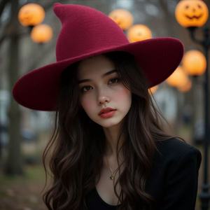 Chapeau de sorcière à rayures Halloween pliable femme/homme tricoté en laine pêcheur casquette de fête pêche appropriée à la plage affaires en plein air - Product Image 5