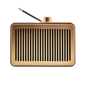 BD23 Eletree Supply Promotion Gift Portable Portatili Mini Vintage Antique Antiguas Jadul Golden Metal Tube Am Fm Sw Radio