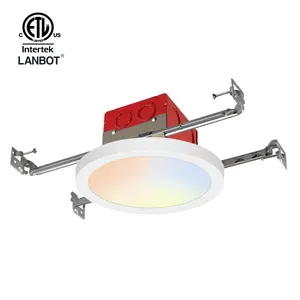 Lanbot 12 인치 12 인치 16 인치 퍼프 라이트 LED 라운드 플러시 표면 마운트 욕실 주방 복도 용 디밍이 가능한 5CCT 스위치