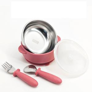 Bol pour enfant en acier inoxydable non toxique 5'' avec coque en silicone antidérapante multicolore incassable sans BPA, compatible lave-vaisselle, sans dégâts - Product Image 4