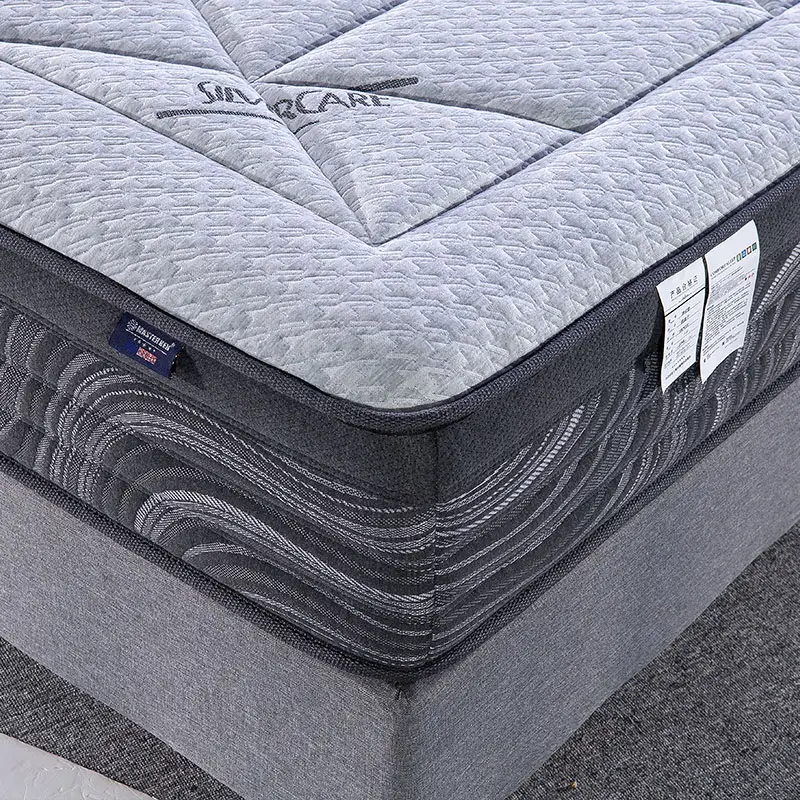 Colchão luxuoso de tricô para cama queen size, móveis de quarto OEM ODM, colchão de mola de bolso em uma caixa, enrolado