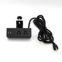 Multiprise de bureau à fixation murale avec charge rapide USB PD20W, rallonge et prise de courant pour bord de bureau