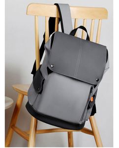 New Fashion Unisex Custom Logo Business Laptop <b>Backpack</b> Large Capacity Student School Bag PU Leather Travel <b>Backpack</b> - Product Image 5
