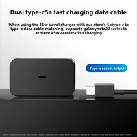 Charger Original 45W untuk Samsung US EU UK Kompatibel Antar Negara PD 25W Kit Pengisian Daya dengan Port Tipe-C Kabel Data Ponsel