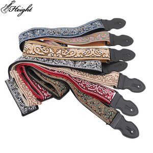Correa de Guitarra Personalizada de Poliéster Ajustable con Patrón y Extremos de Cuero PU Negro para Guitarra Acústica y Bajo - Product Image 2