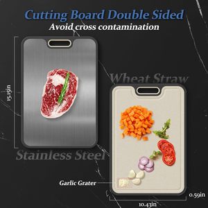 Nueva Tabla de Cortar de Doble Cara de Titanio Puro y Paja de Trigo, Ecológica, Apta para Lavavajillas, de 1.5 cm de Grosor, para Uso Doméstico y Comercial - Product Image 2