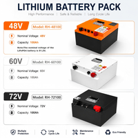 RUNHANG RH-4820 Batería de Iones de Litio LiFePO4 de Alta Capacidad 48V 20-50Ah 500-1000W 4000+ Ciclos para Bicicleta Eléctrica, Scooter, E-Rickshaw