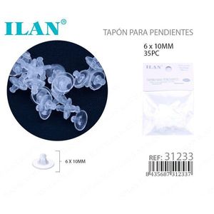 ILAN <b>Earring</b> <b>Backs</b> 6x10mm Clear Plastic 35Pc For Jewelry Making - Product Image 3