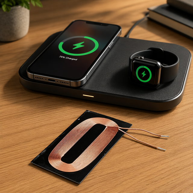 OEM Oval Racetrack Qi Wireless Charging Receiver Transmitter Coil with Ferrite Shield for Phone Watch Multi-Device Charger
