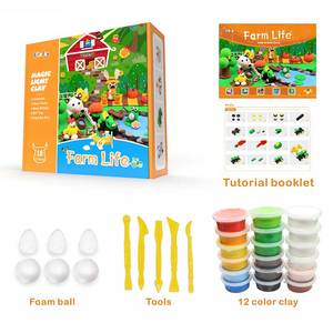 2023 juguetes Magic Light Clay 18 colores Farm Life Theme espuma arcilla No-Bake modelo moldeado esculpir manualidades Playdough Slime - Product Image 4
