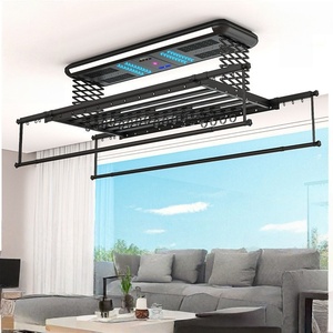 Séchoir à linge électrique intelligent pour balcon, tout en aluminium, à double rangée, avec système de levage à ciseaux - Product Image 2