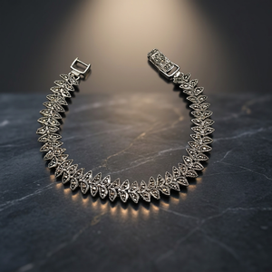 Oxidized 925 Sterling <b>Silver</b> Classic CZ Bangle <b>Bracelets</b> for Women Handmade Party Gift Jewelry-Wholesale From India - Product Image 2