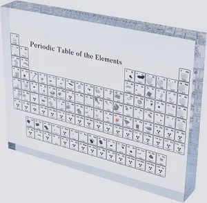 Bloc de support de Table périodique d'éléments chimiques acryliques, outil de tableau de chimie acrylique personnalisé pour les étudiants